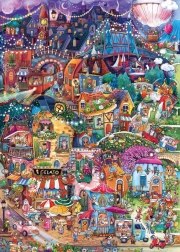 Puzzle HEYE Happy Town: Jó estét! 1000 darab