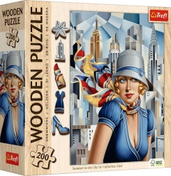 Trefl fa, kétoldalas puzzle Art: Catherine Abel – Nyár a városban, 200 darab