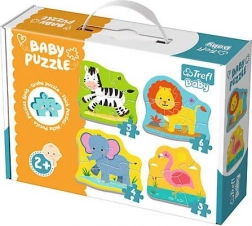 Baby puzzle Szafari állatai 4 az 1-ben (3–6 darab) TREFL