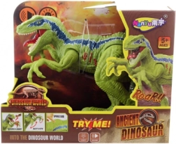 Elemes velociraptor fénnyel és hangokkal