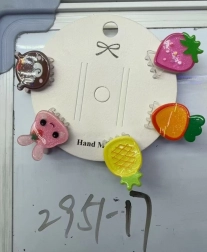 Hajcsatok gyümölcsös mintával, készlet 5 db