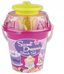 Androni közepes homokozó szett tölcsérrel – Rózsaszín