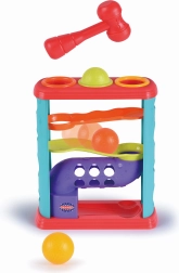 Kalapácsos golyópálya ütögetős játékkal