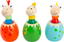 Hangot adó dinoszaurusztojás Small Foot – fa játék a legkisebbeknek