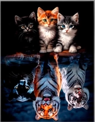 Gyémántszettes festés – macskák és vadmacskafélék 30 × 40 cm