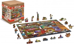 WOODY CITY Kétszínű fa puzzle Édes kaland 2 az 1-ben, 1000 darab