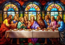 Gyémántfestés utolsó vacsora üvegfestés 80 × 40 cm
