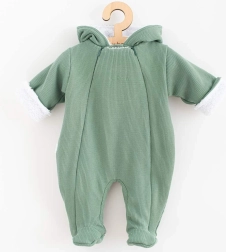 Újszülött téli kezeslábas kapucnival NEW BABY Frosty menta 74 (6–9 hónap)