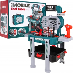 Gyerek munkapad 2 az 1-ben – bőrönd és állvány – Kék