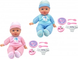 Hangot adó baba kiegészítőkkel, 41 cm