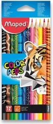 MAPED háromszögletű színes ceruzák Color'Peps Animals 12 db