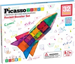 Mágneses építőkészlet PICASSO TILES – rakéta, 32 darab