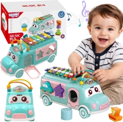 Zenélő autó formaválogatóval és xilofonnal WOOPIE BABY