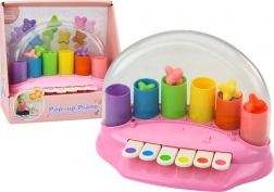 Interaktív rózsaszín zongorácska kilövellő csillagokkal