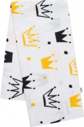 Flanel pelenka fehér korona mintával NEW BABY