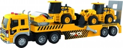 Vontató teherautó építőgépekkel, effektekkel, 48 cm