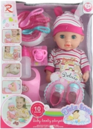 Babapólya 30 cm hangokkal és pisilő funkcióval, kiegészítőkkel