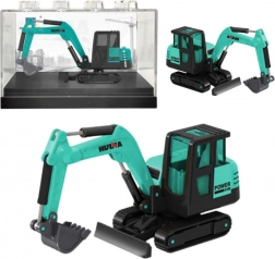 Huina zöld lánctalpas kotrógép gyűjtői modell 1:80