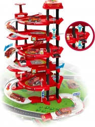 XXL Tűzoltó garázs - 5 szint + játékszőnyeg, 82 darab