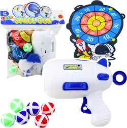 Ügyességi játék Űrbéli lövöldözés pisztollyal és tépőzáras labdákkal