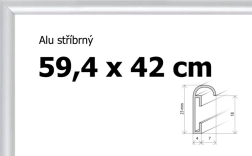 Alumínium keret kirakókhoz és plakátokhoz A2 59,4 × 42 cm – ezüst