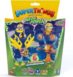 SuperThings Neon Power gyűjtőcsomag 6 figura exoskeletonokkal
