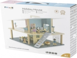 Fa nyaraló babaház terasszal