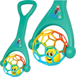 Gurítós játék rugalmas labdával és csörgő golyóval