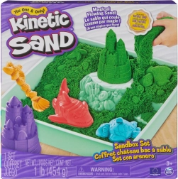 Kinetic Sand – zöld asztali homokkészlet tálcával