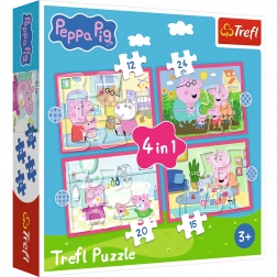 Puzzle 4 az 1-ben Peppa szereti a kalandot