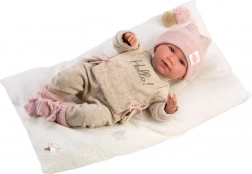 Llorens 74020 NEW BORN - élethű hangot adó baba puha textil testtel - 42 cm