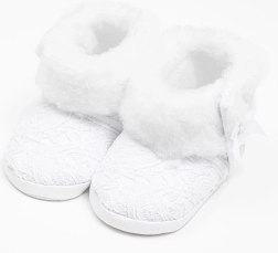 New Baby csipkés téli babacsizmák, fehér, 0–3 hónap