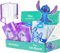 Mini jegyzetfüzet DISNEY Lilo & Stitch plüss felülettel és medállal