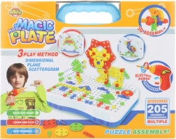 Csavarozós építőkészlet fúróval és kofferral, 205 darab