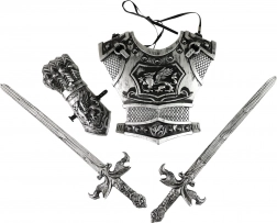 Lovagi készlet ezüst kardokkal gyerekeknek
