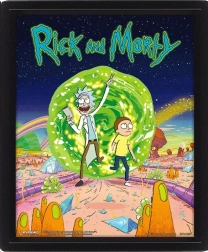 3D kép keretben Rick and Morty Portal