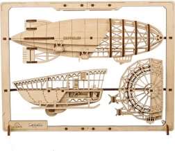 Ugears 3D puzzle Zeppelin 2,5D – fa mechanikus modell, 49 darab