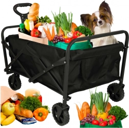 Összecsukható túrakocsi vásárlásokhoz forgó kerekekkel és teleszkópos fogantyúval