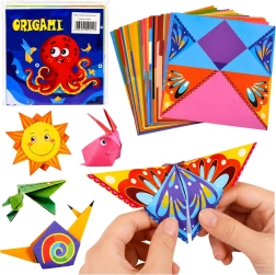 Gyerek origami készlet színes papírokkal és útmutatóval (100 lap)