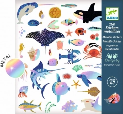 Djeco metálfényű matricák – óceán, 160 db