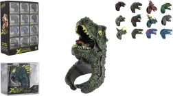 Állítható gyerek dinoszauruszos gyűrű, műanyag, 2 × 4 cm (motívumok keveréke)