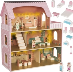 KRUZZEL fa babaház LED világítással és bútorokkal