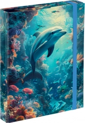 Delfin mintás BAAGL iskolai füzetborító A5 formátumban