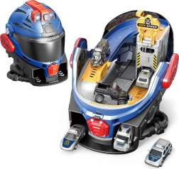 rendőrőrs sisakkal és effektekkel