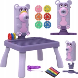 Gyermek rajzvetítő asztalkával – mackó