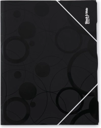 gumíszalagos mappa A4 black and white, fekete