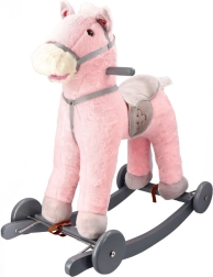 Rózsaszín hintaló kerekekkel