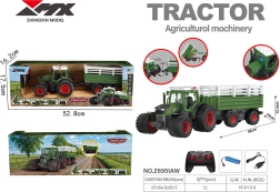 Távirányítós traktor pótkocsival és billenő rakodóval