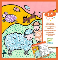 Djeco szórakoztató doboz színezőkkel és játékokkal Tanyasi témában