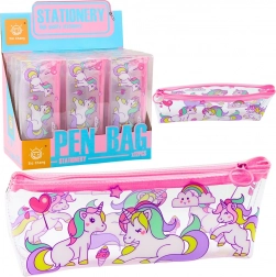 Átlátszó iskolai tolltartó Egyszarvúak